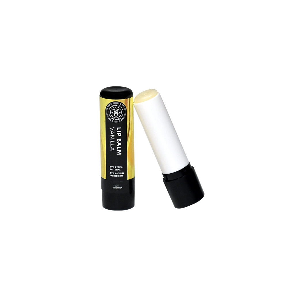 Lip Balm Βανίλια με μείγμα Φυτικών Βουτύρων και Ελαίων (5ml) - simply-herbal.com