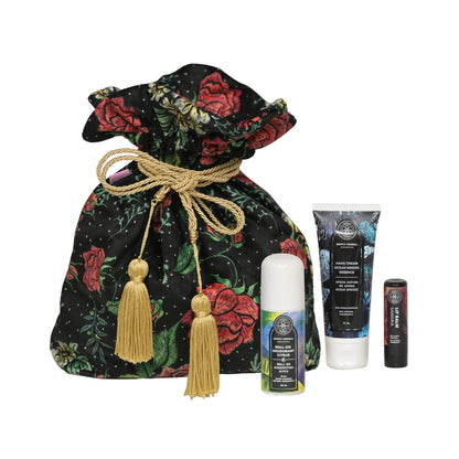 Limited Edition - Αποσμητικό Roll-On Κίτρο, Κρέμα Χεριών Αύρα Ωκεανού &amp; Lip Balm Σαγκρία με Pouch Bag (Georgina Trikogia)